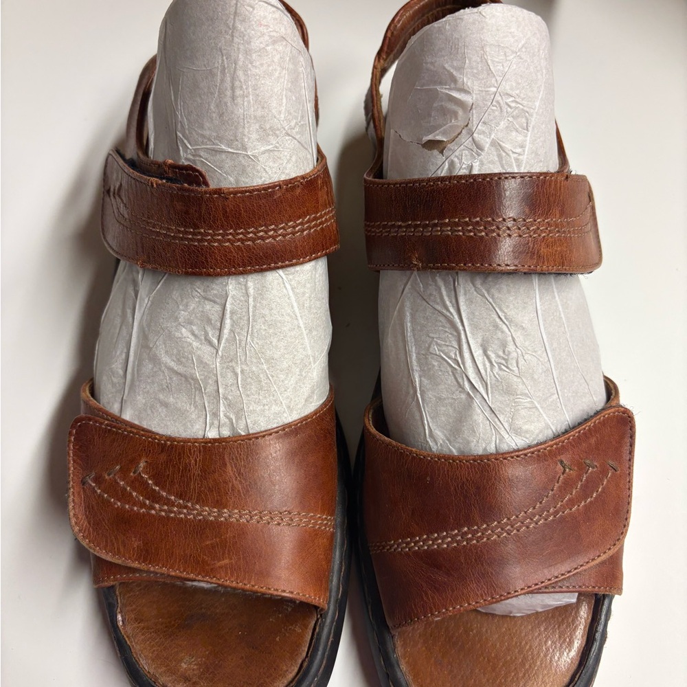 Josef Seibel  US 11 EU 42 Leather Adjustable Straps Comfort Flat Sandals